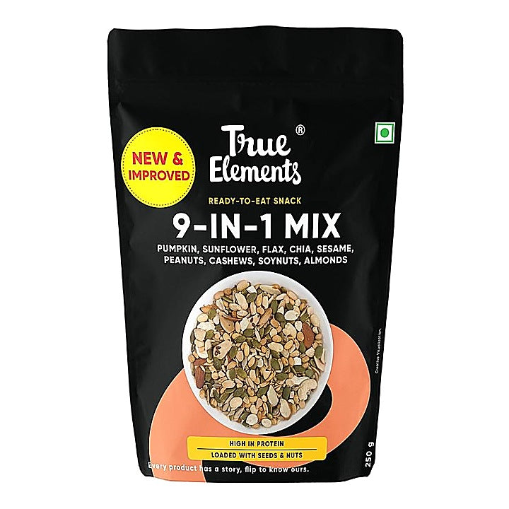 True Elements 9 - In - 1 Mix Loaded with Seeds & Nuts : 250 g