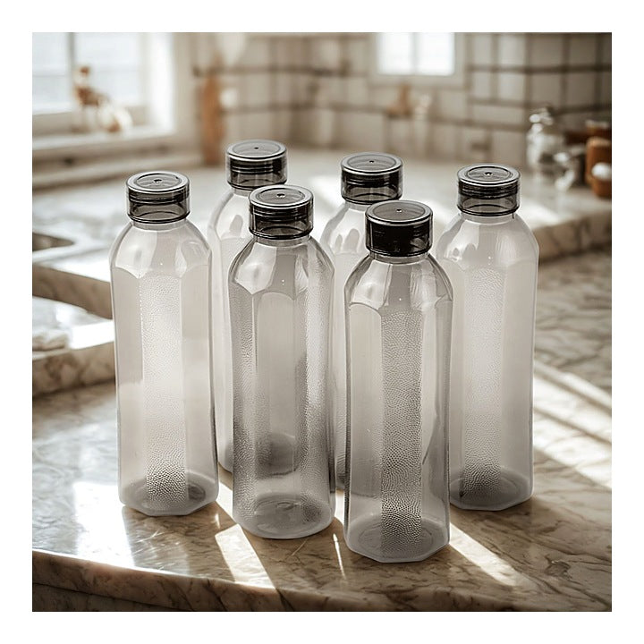 Steelo Hexa Plastic Water Bottle Grey - 1 L : 6 N
