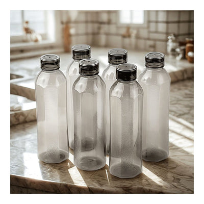 Steelo Hexa Plastic Water Bottle Grey - 1 L : 6 N