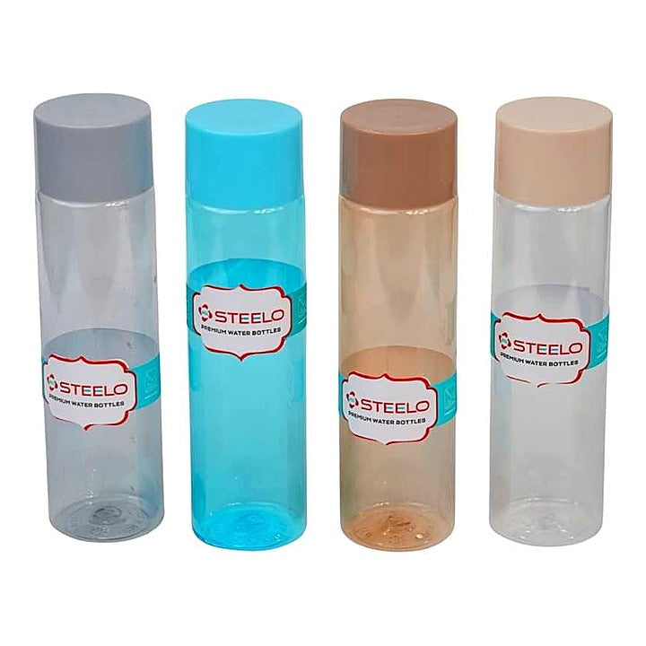 Steelo Jalvi Plastic Water Bottle (400 ml) Transparent - Set of 4 : 1 Unit