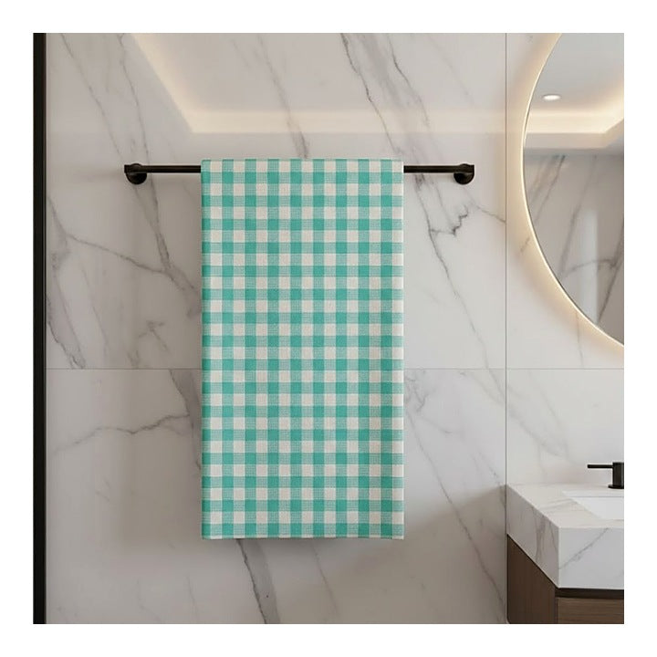 Athom Living Waffle Checks Bath Towel Sea Green (75x150 cm) : 1 Unit