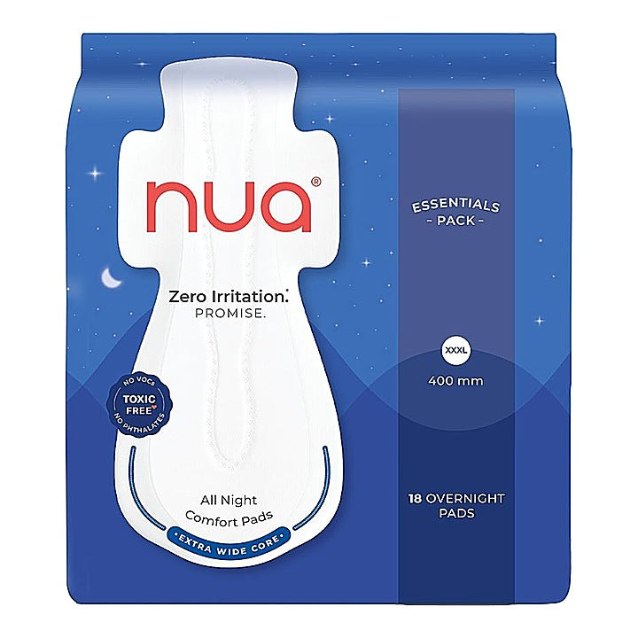 Nua Zero Irritation Promise All Night Comfort XXXL Pads : 18 Unit
