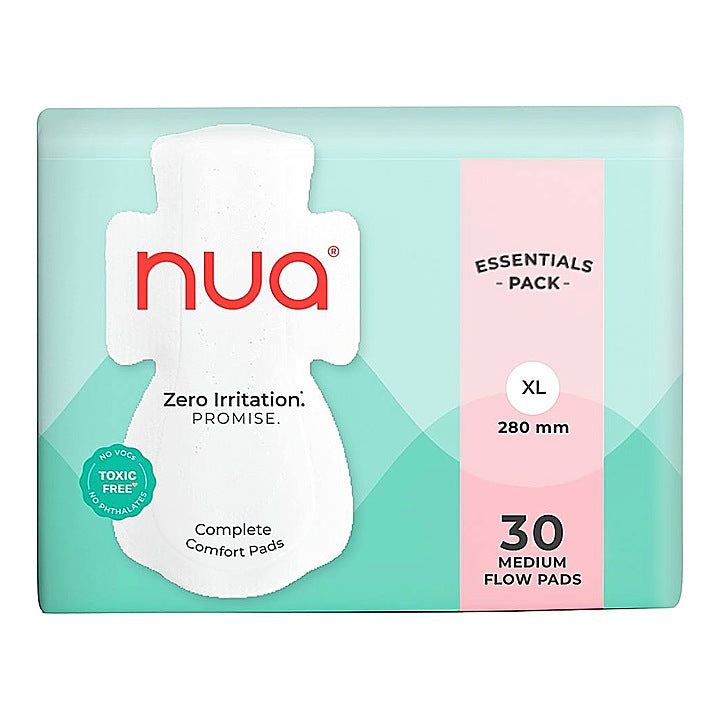 Nua Zero Irritation Promise Complete Comfort XL Medium Flow Pads : 30 Unit