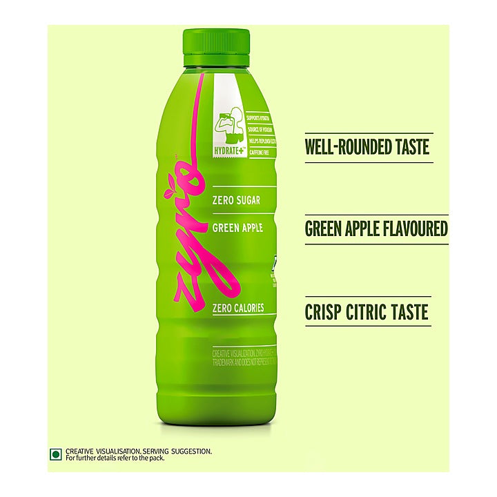 Zyro Green Apple Zero Sugar Zero Calories Flavoured Drink : 400 ml