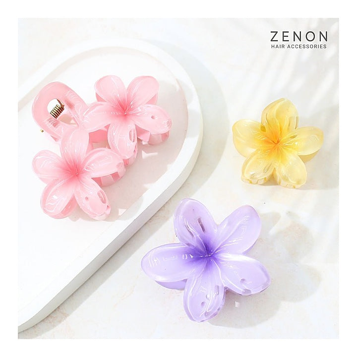 Zenon Floral Hair Claw Clip F1 (Pastel Gloss) 3 Pieces : 1 Unit