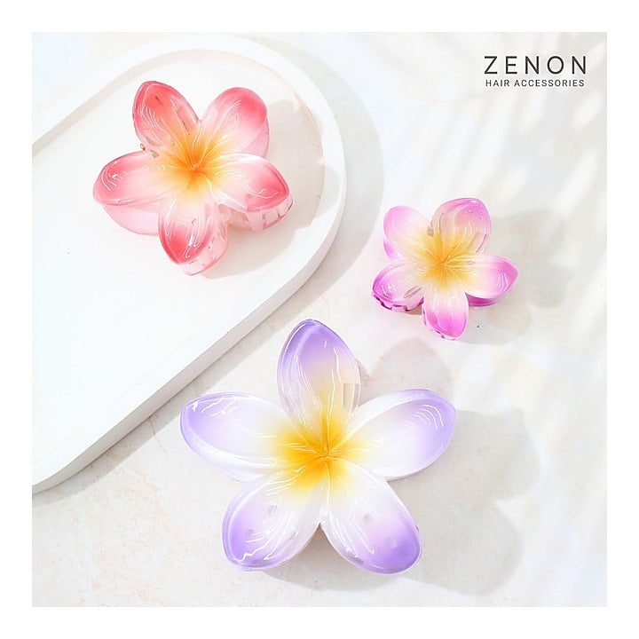 Zenon Floral Hair Claw Clip F2 (Pastel Gloss) 3 Pieces : 1 Unit