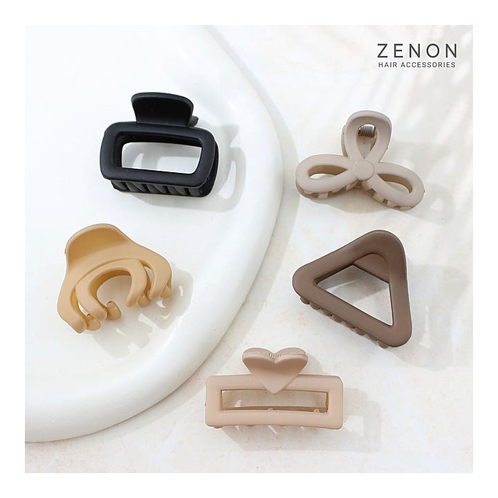 Zenon Small Hair Claw Clip S3 Shades of Coffee (Dark) 5 Pieces : 1 Unit
