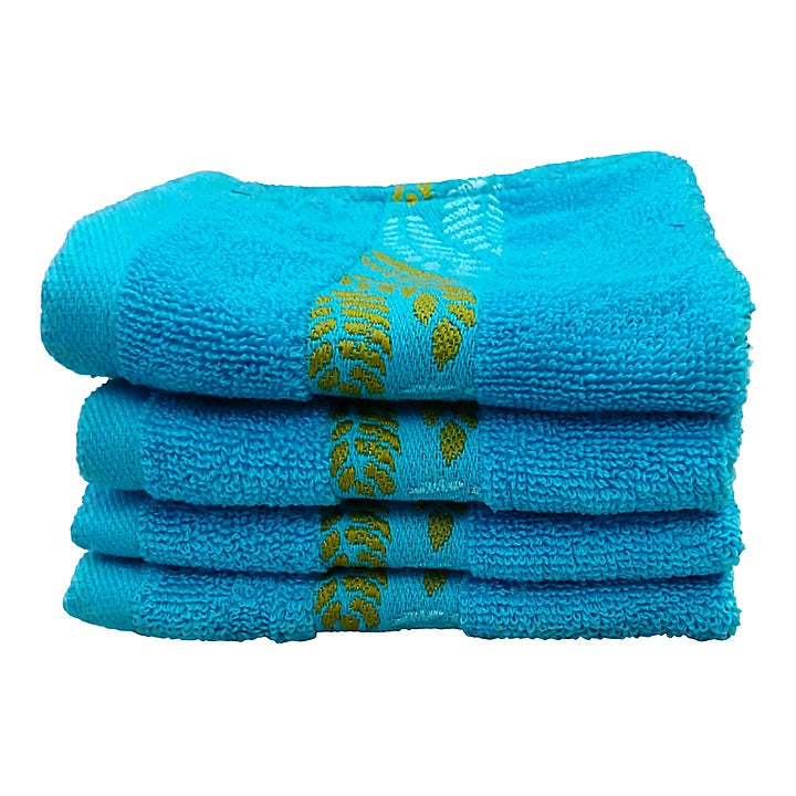 Hulasspun Face Towel 500 GSM - 30 x 30 cm (T Blue) Set of 4 : 1 Unit