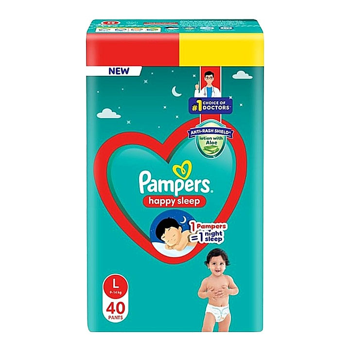 Pampers Happy Sleep Pants Large 9-14Kg : 40 U