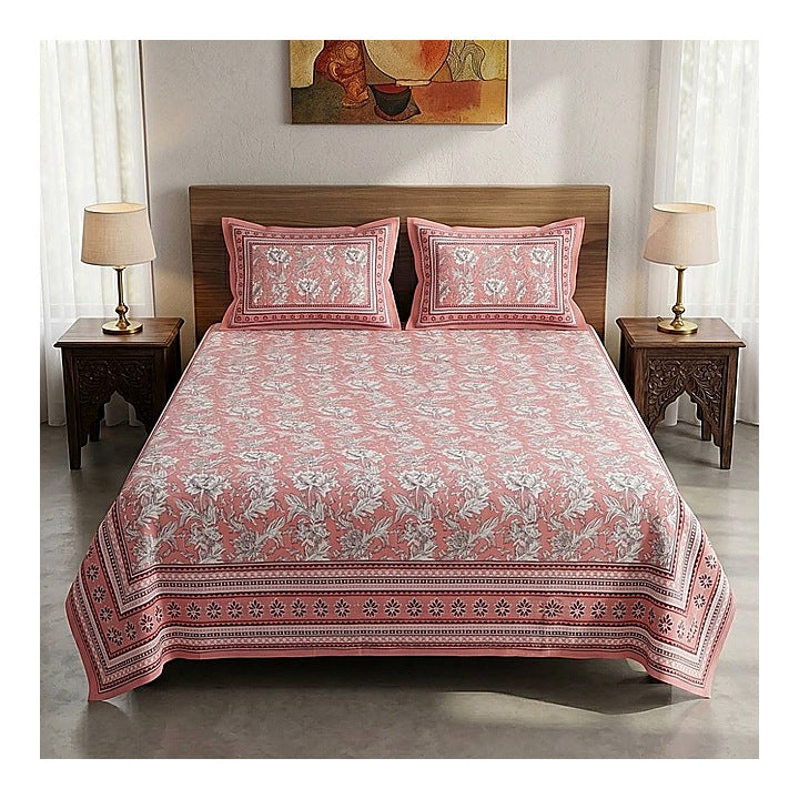 Mafatlal Heritage Double Bedsheet (08) 144 TC - Floral : 236 x 274 cm
