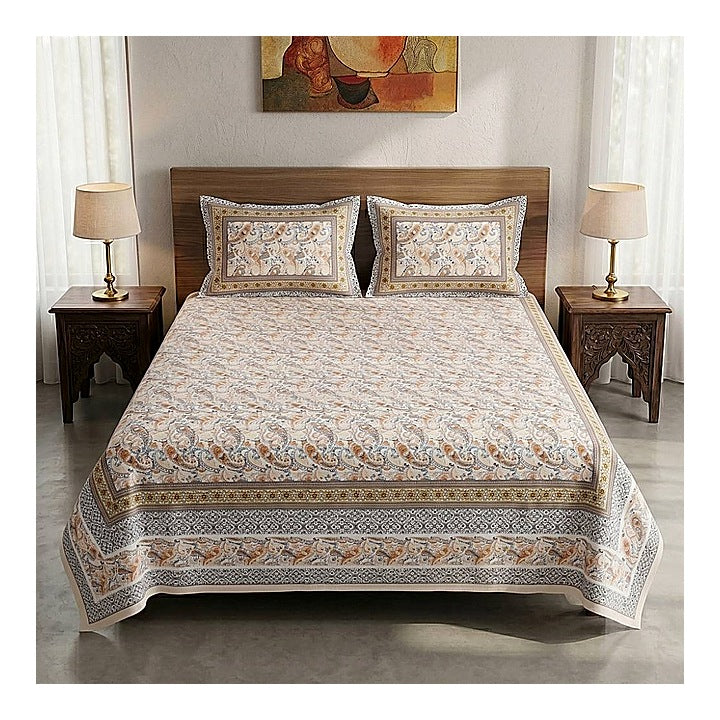 Mafatlal Heritage Double Bedsheet (013) 144 TC - Floral : 236 x 274 cm