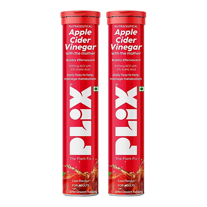Plix Cola Flavour Apple Cider Vinegar Effervescent Tablets : 15 Unit