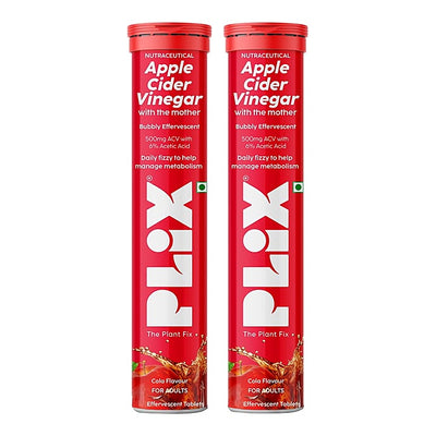 Plix Cola Flavour Apple Cider Vinegar Effervescent Tablets : 15 Unit