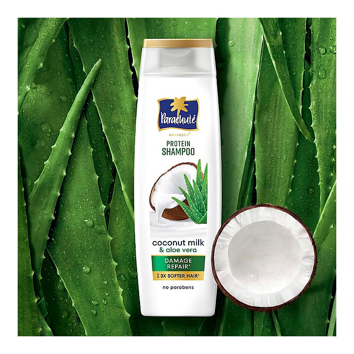 Parachute Advansed Coconut Milk & Aloevera Protein Shampoo : 340 ml