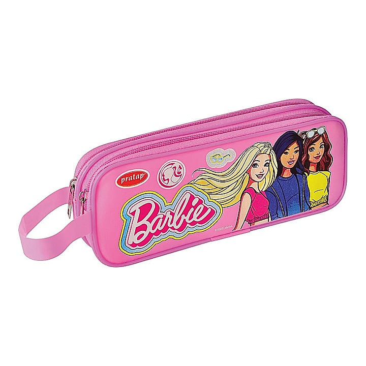 Pratap Barbie Double Zip Single Side Printed Pouch (PBP-08-B) Pink : 1 Unit