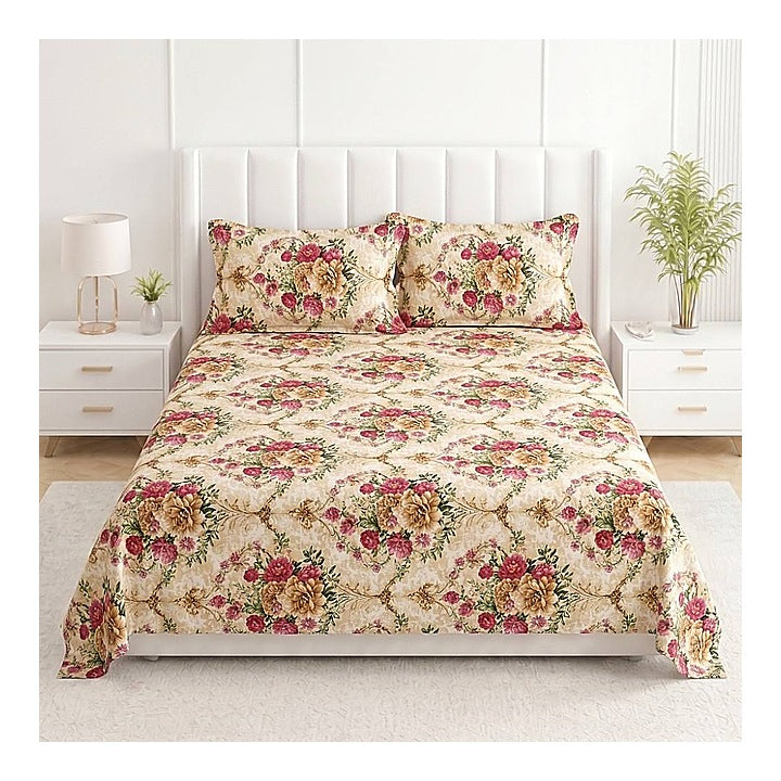 Mafatlal Pearl Double Bedsheet (17) 130 GSM - Floral 228 x 254 cm : 1 Unit