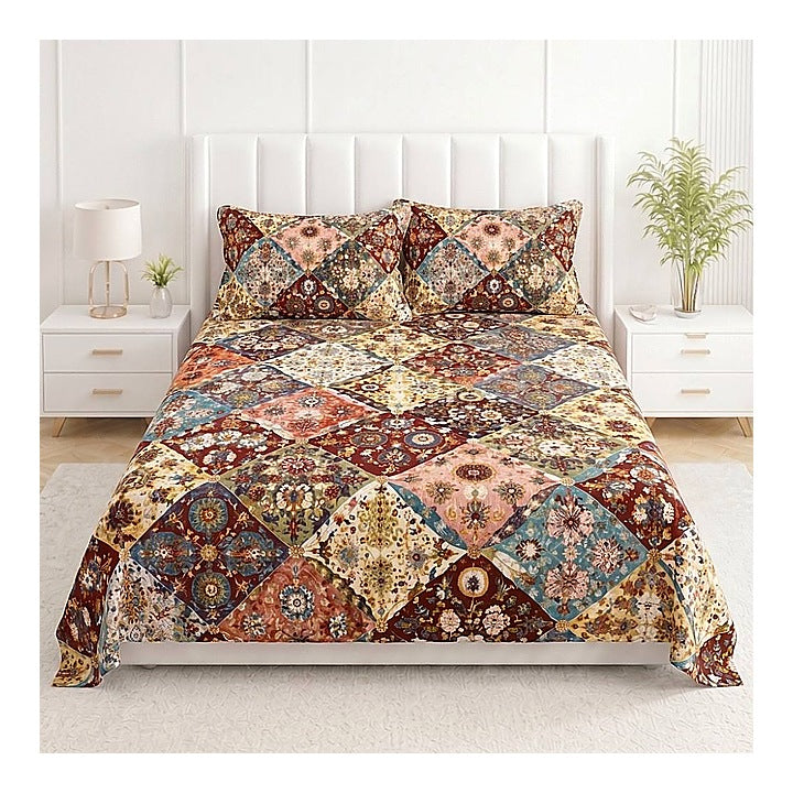 Mafatlal Pearl Double Bedsheet (18) 130 GSM - Floral 228 x 254 cm : 1 Unit