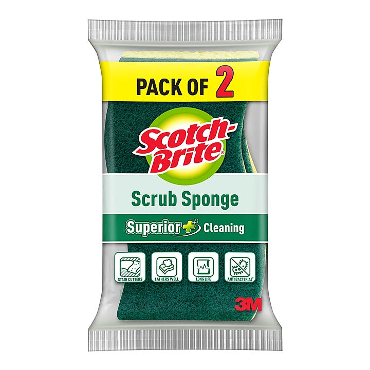 Scotch-Brite Scrub Sponge 9.5x6 cm : 2 Unit