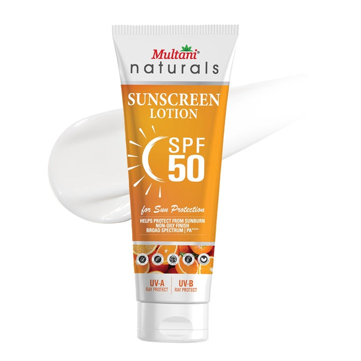 Multani Natural Sunscreen SPF 50 PA++++ (100 ml) | Lightweight & Non-Greasy | No White Cast | Broad Spectrum & UV Protection UVA/UVB | Clinically Tested | For All Skin Types | For Men & Women