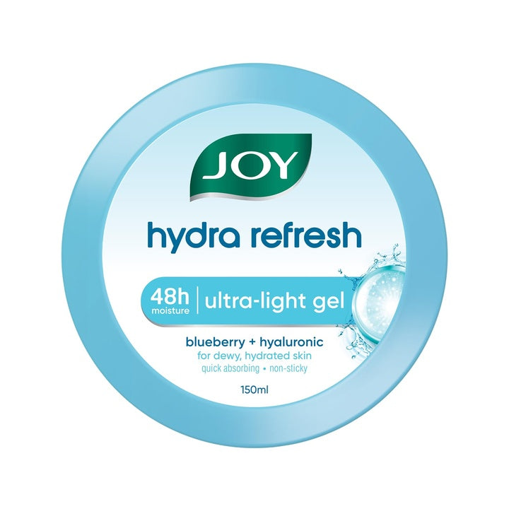 Joy Hydra Refresh Ultra Light Oil-Free Gel Moisturizer for Oily & Acne-Prone Skin | Hyaluronic Acid + Panthenol | 48hr Hydration, Non-Sticky Matte Finish | 150ml