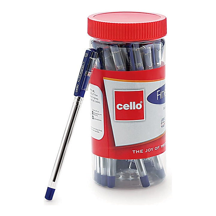 Cello Finegrip Blue Pen (Jar) : 25 Pieces
