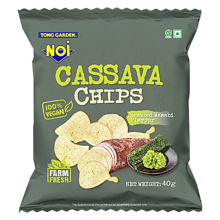 Tong Garden Noi Seaweed Wasabi Flavour Cassava Chips (40 g)