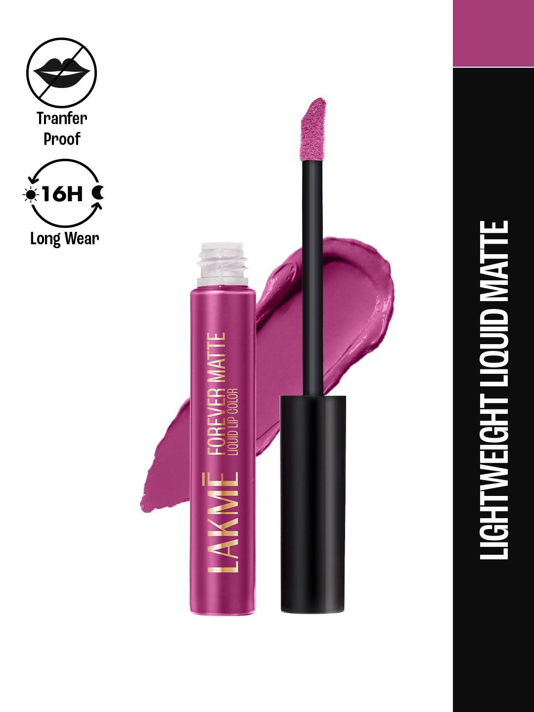 Lakme Forever Matte Lightweight & Transferproof 16Hr Liquid Lipstick  5.6ml - Pink Trip