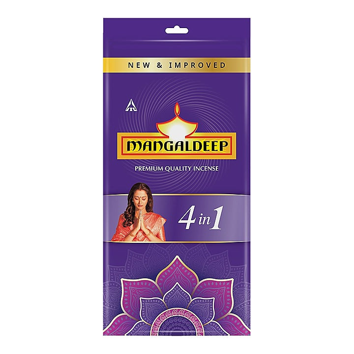 Mangaldeep 4 in 1 Puja Agarbattis : 125 g
