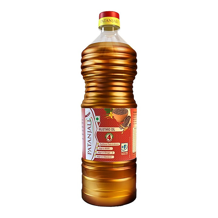 Patanjali Kachi Ghani Mustard Oil Bottle : 910 g