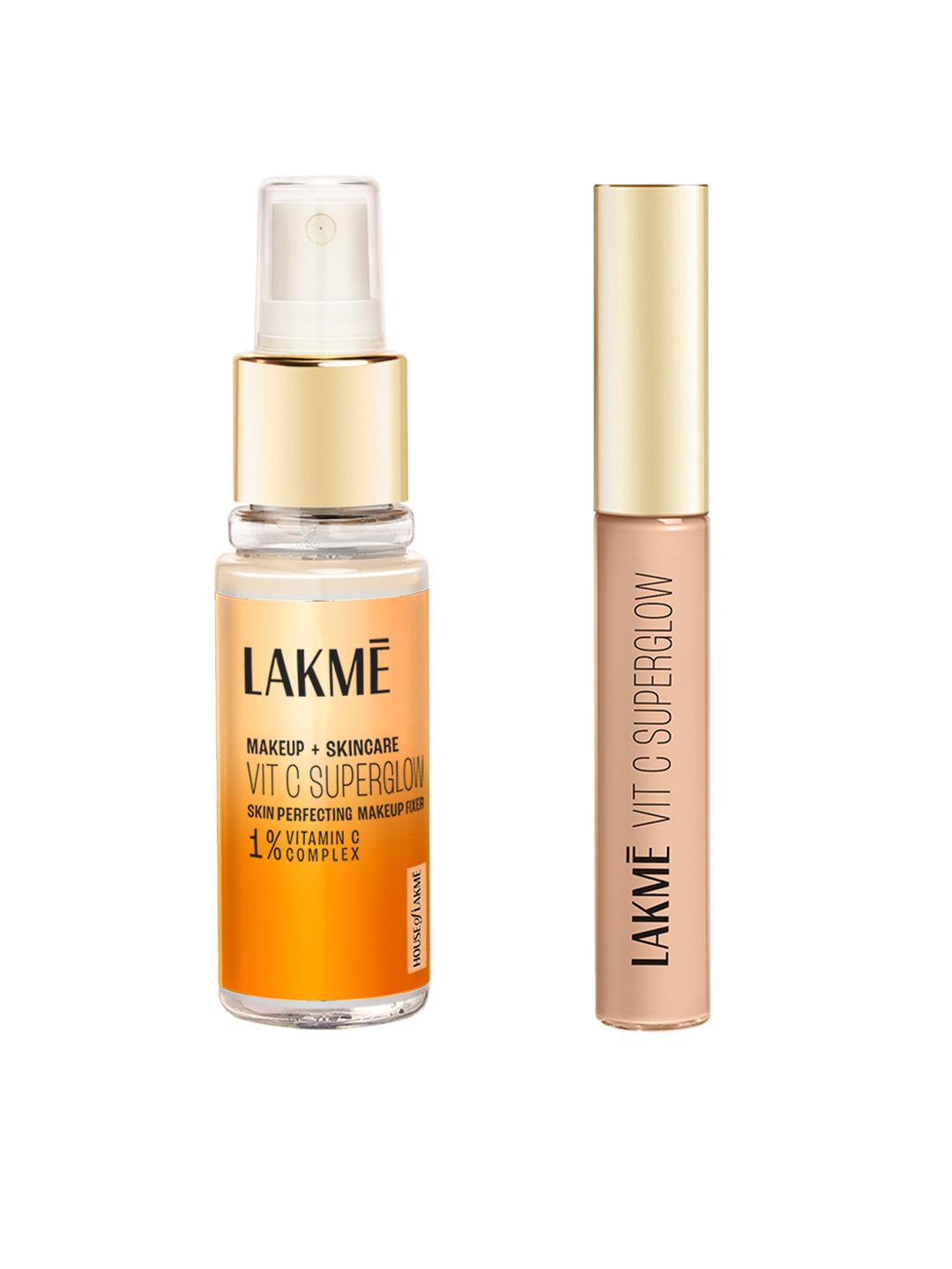Lakme Vit C Superglow Concealer 5.4ml - Ivory 10 with Makeup Fixer 60ml
