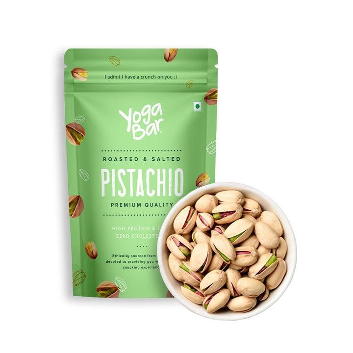 Yogabar Premium Pista 500g|Roasted Salted Pista|Crunchy Pistachios|Tasty & Healthy Nuts Dry Fruits|Rich in Protein, Fibre, Gluten Free & Low Calories|Healthy Snacks|Dry Fruit Gift Pack