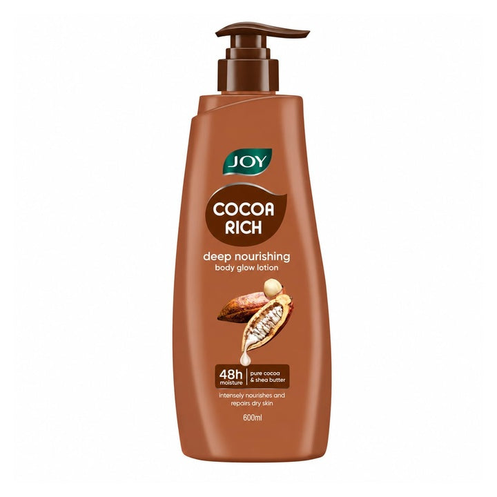 Joy Cocoa Rich Intense Nourishing Summer Body Lotion (600ml) | 24 Hour Nourishment | With Shea Butter & Cocoa Butter | Suitable for Normal to Dry Skin | Non Sticky & Non Greasy Lightweight