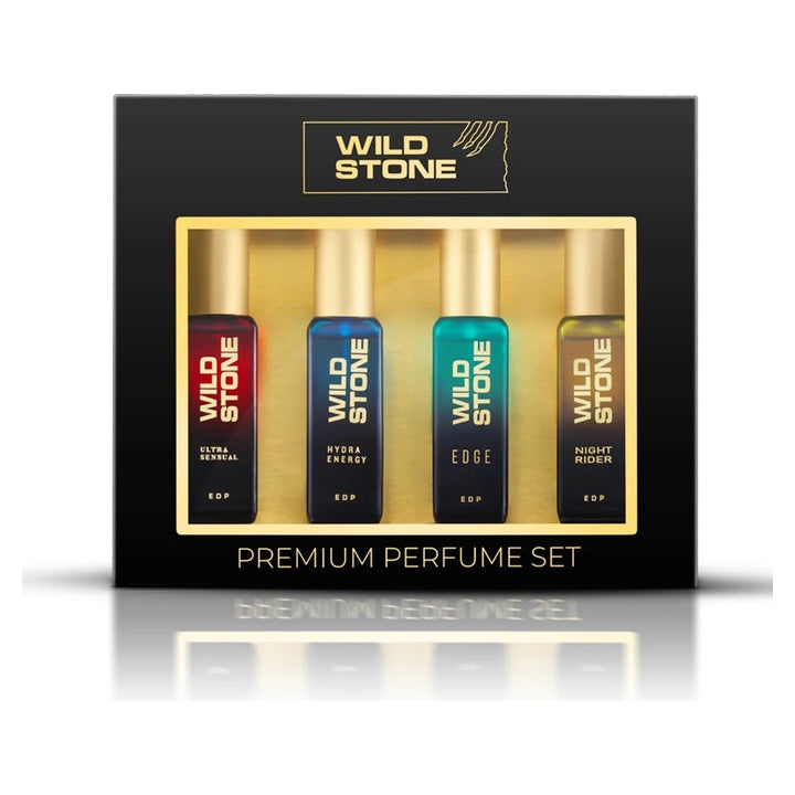 Wild Stone Ultra Sensual, Hydra Energy, Edge and Night Rider Premium Perfume Rakhi Gift Set for Men, (20ml each) l Luxury Perfume for Men l Long-Lasting Fragrances Gift Set l EDP Parfum for Man