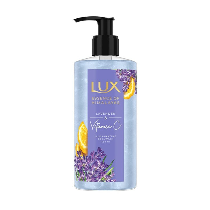 LUX Lavender & Vitamin C, Illuminating Body Wash, 400 ml, for Radiant and Detoxified Skin, with 100% Natural Origin Lavender & Himalayan Oil, Mild and Gentle, Plant Based Cleanser