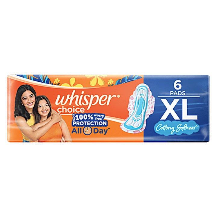 Whisper Choice Sanitary Napkins - Ultra with Wings, xl (6 pcs)