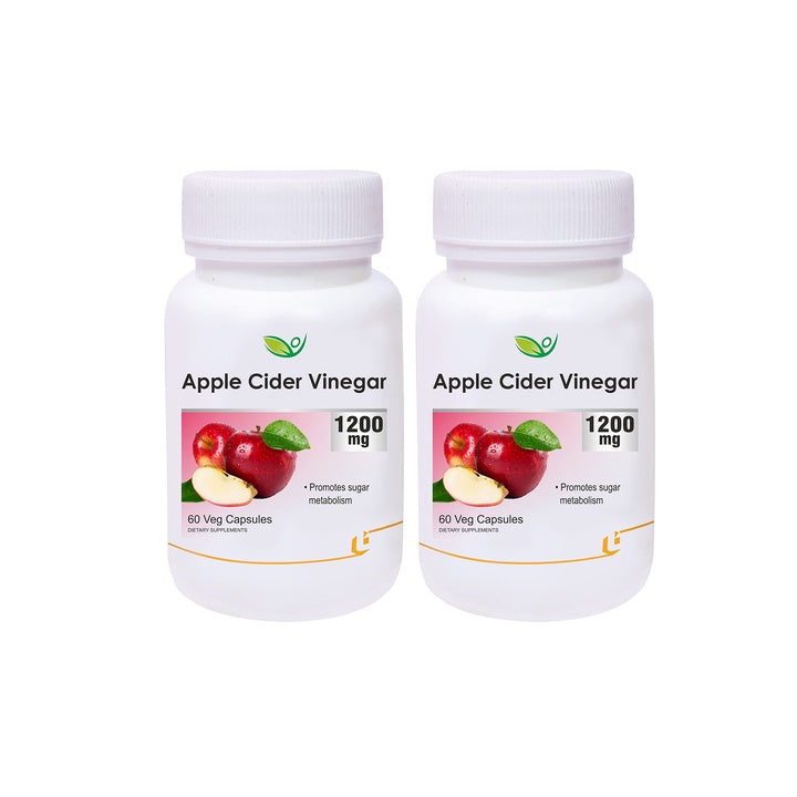 Biotrex Apple Cider Vinegar - 1200mg (60 Capsules), Promotes sugar metabolism, Pack of 2