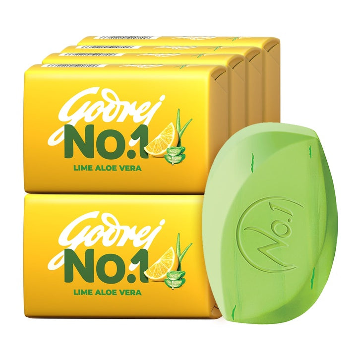 Godrej No.1 Lime & Aloe Vera – Pack of 9 (150g each) | Soaps For Bath | Long-Lasting Fragrance