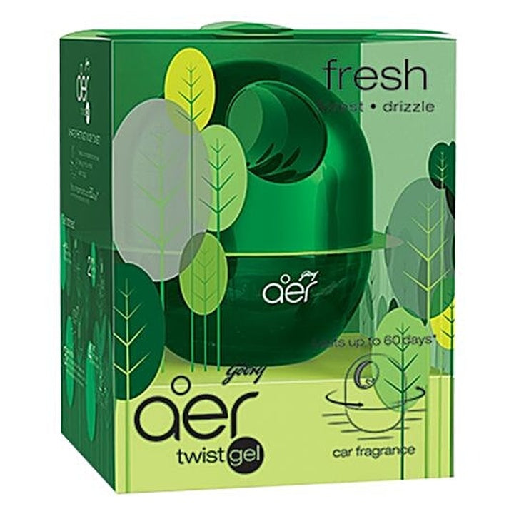Godrej Aer Car Air Freshener Twist Gel - Fresh Forest Drizzle (45 g)