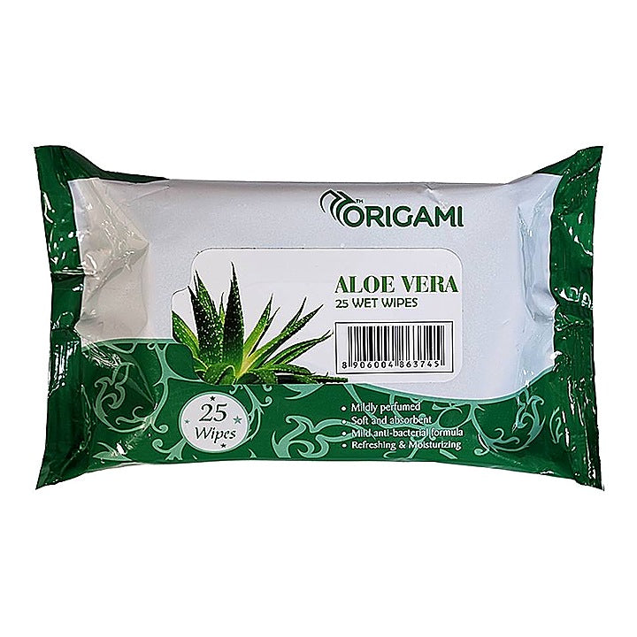 Origami So Soft Aloe Vera Wet Wipes : 25 Wipes