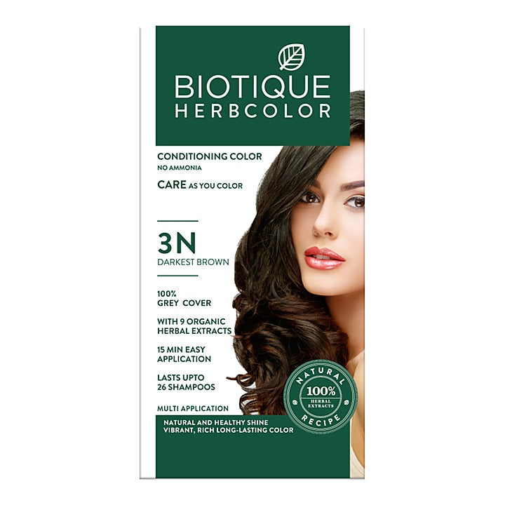 Biotique Herb Colour 3N Darkest Brown : 50 g + 110 ml