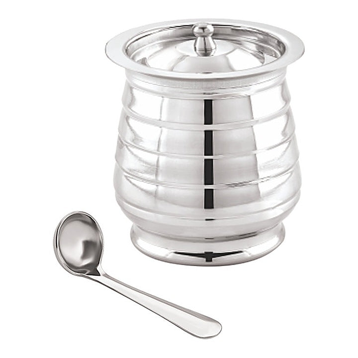 Gokul Stainless Steel Ghee Pot Mercury Pot & Spoon : 350 ml