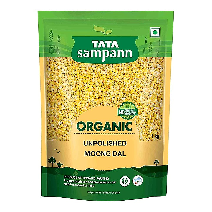 Tata Sampann Organic Unpolished Moong Dal : 1 kg