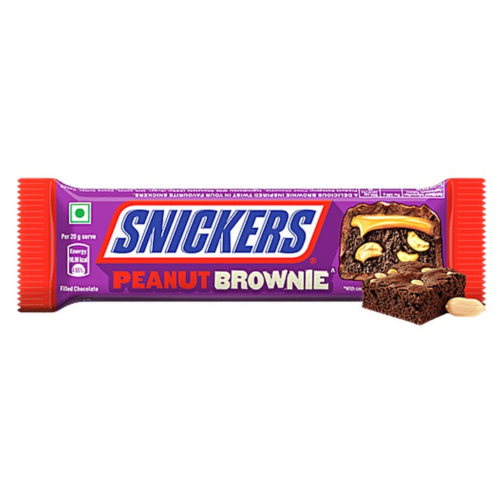 Snickers Peanut Brownie Chocolate Bar - Loaded With Brownie, Peanuts & Caramel (45 g)