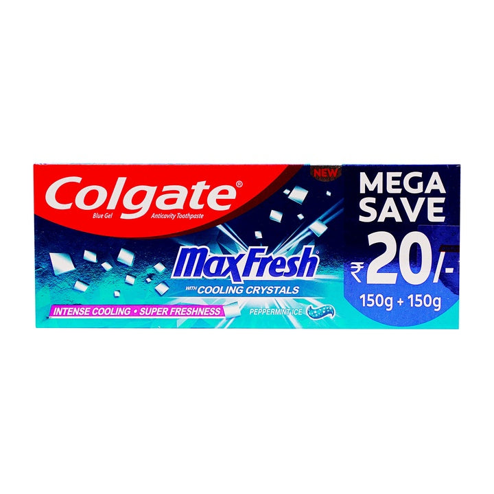 Colgate Toothpaste Maxfresh with Cooling Crystals, 2 X150 gm Blue Box