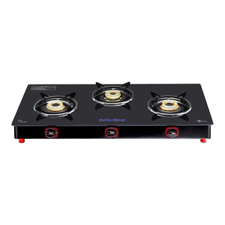 Suryaflame Stainless Steel Lotus LPG Gas Stove : 3 Burners