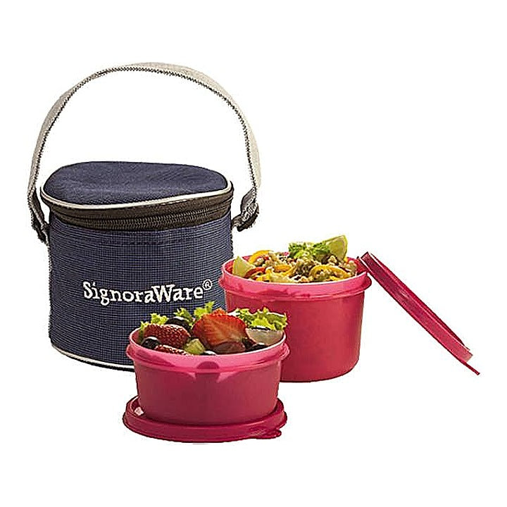 Signoraware Executive Small Lunch Box With Bag (Assorted) : 1 Unit