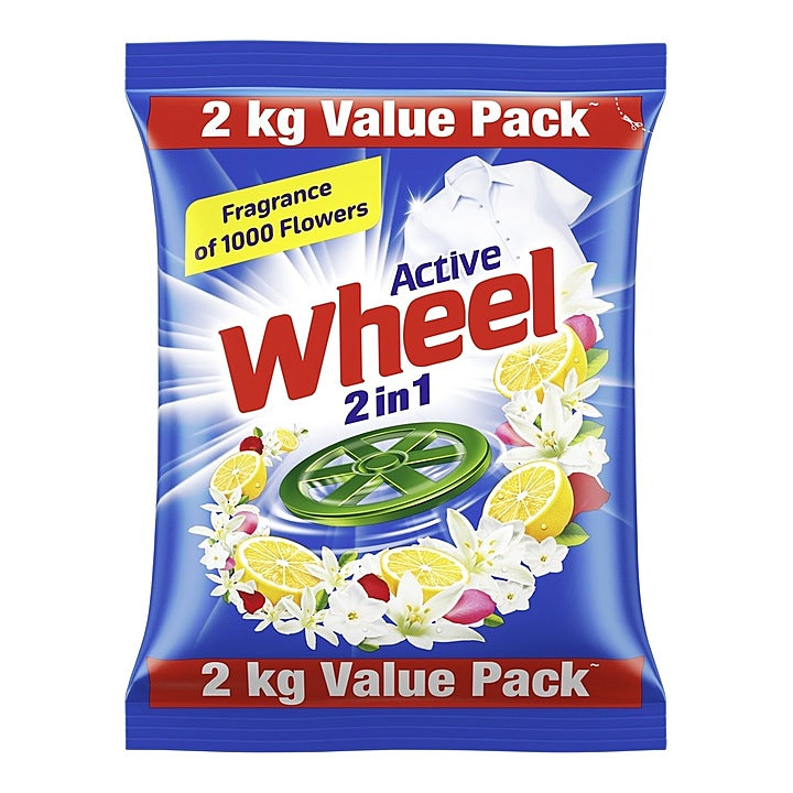 Wheel Active 2 In 1 Detergent Powder Blue 2 Kg : 1 kg