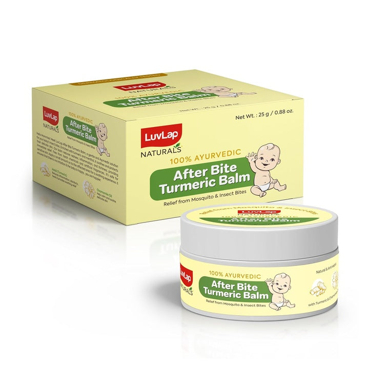 LuvLap Naturals After Bite Turmeric Balm with Pudina, 25gm, Mosquito & insect Bites, 100% Ayurvedic, Gives relief from Rashes, Antiseptic & Anti-inflammatory, Dermatologically Tested, 25g