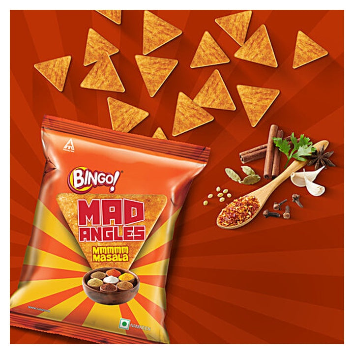Bingo! Mad Angles Mmmmm Masala Triangle Chips (30 g)