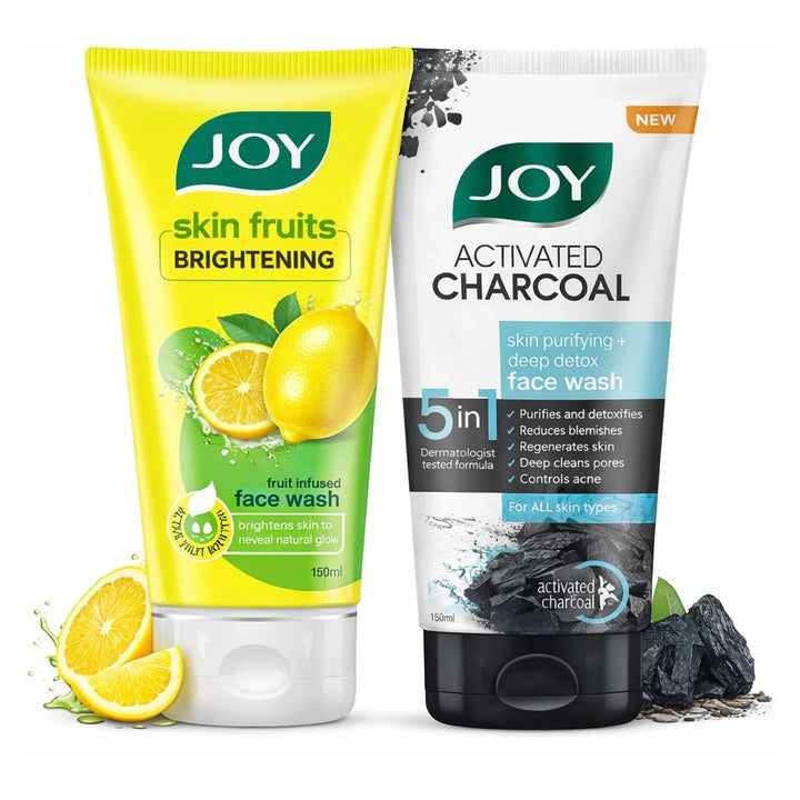 Joy Face Wash Combo Lemon Brightening & Charcoal Deep Clean 150ml x2